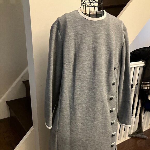 Vintage Gray Wool Dress - Picture 2 of 8